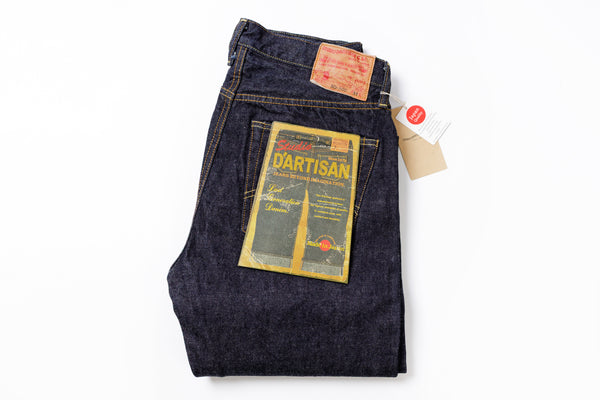 STUDIO D'ARTISAN - SD-100 15oz Selvedge One Wash Tapered Jeans Front Folded View