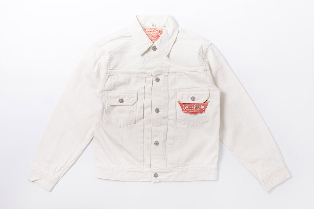 Type 2 White Denim Jacket Front View