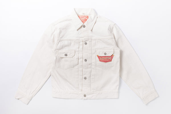 Type 2 White Denim Jacket Front View