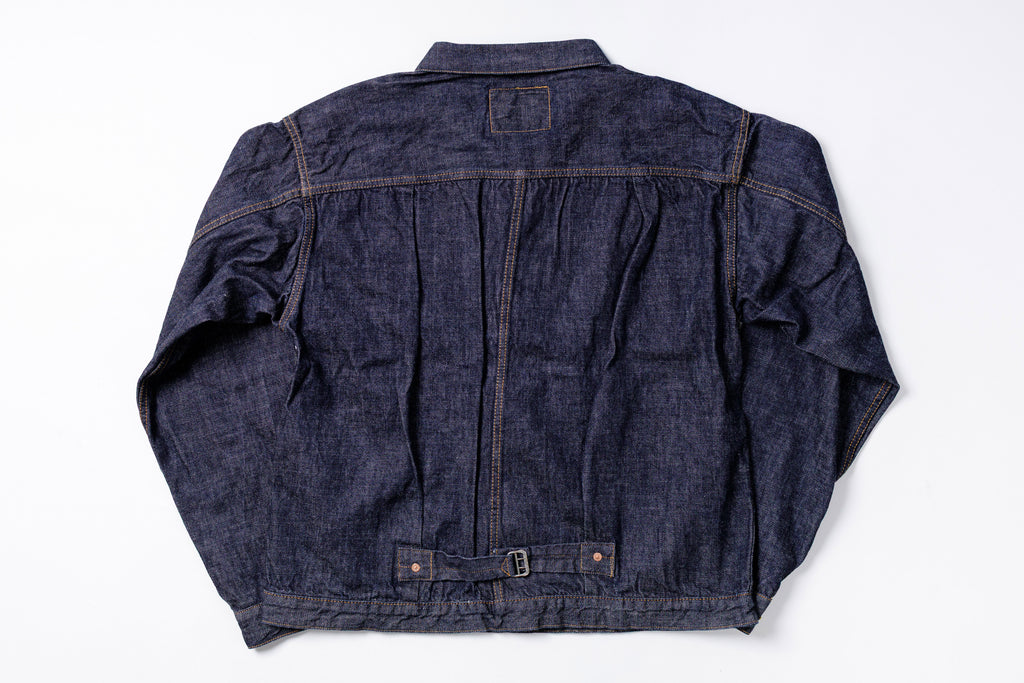 TCB - 20's Jacket Indigo Type One T-back Denim Jack Back View