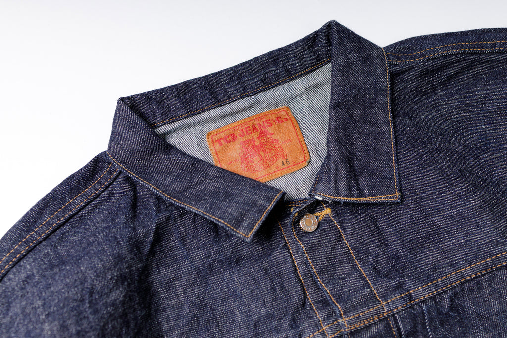 TCB - 20's Jacket Indigo Type One Denim Jacket Neck View