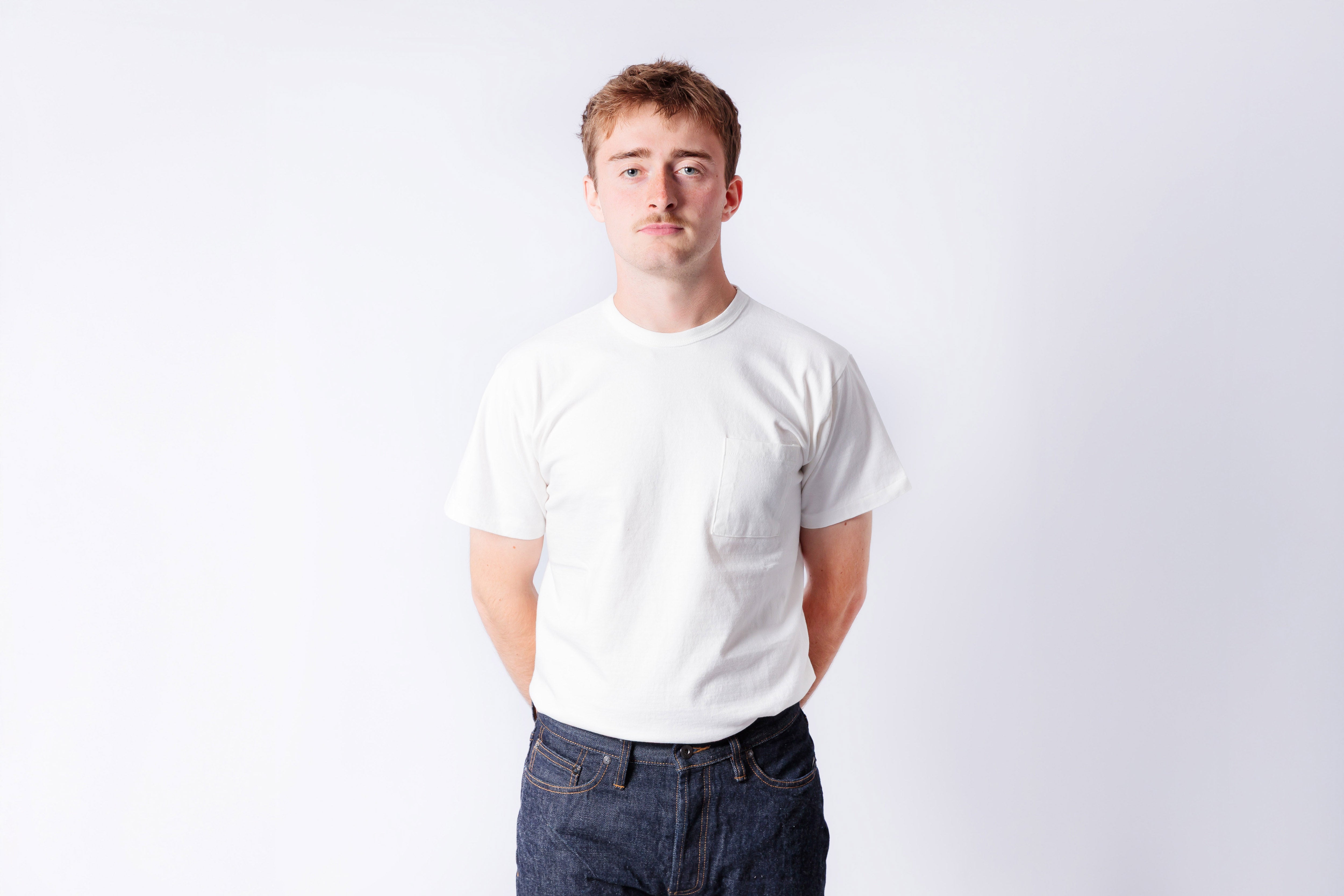 ALLEVOL - Heavy Duty Crew Neck Square Pocket T-shirt in White