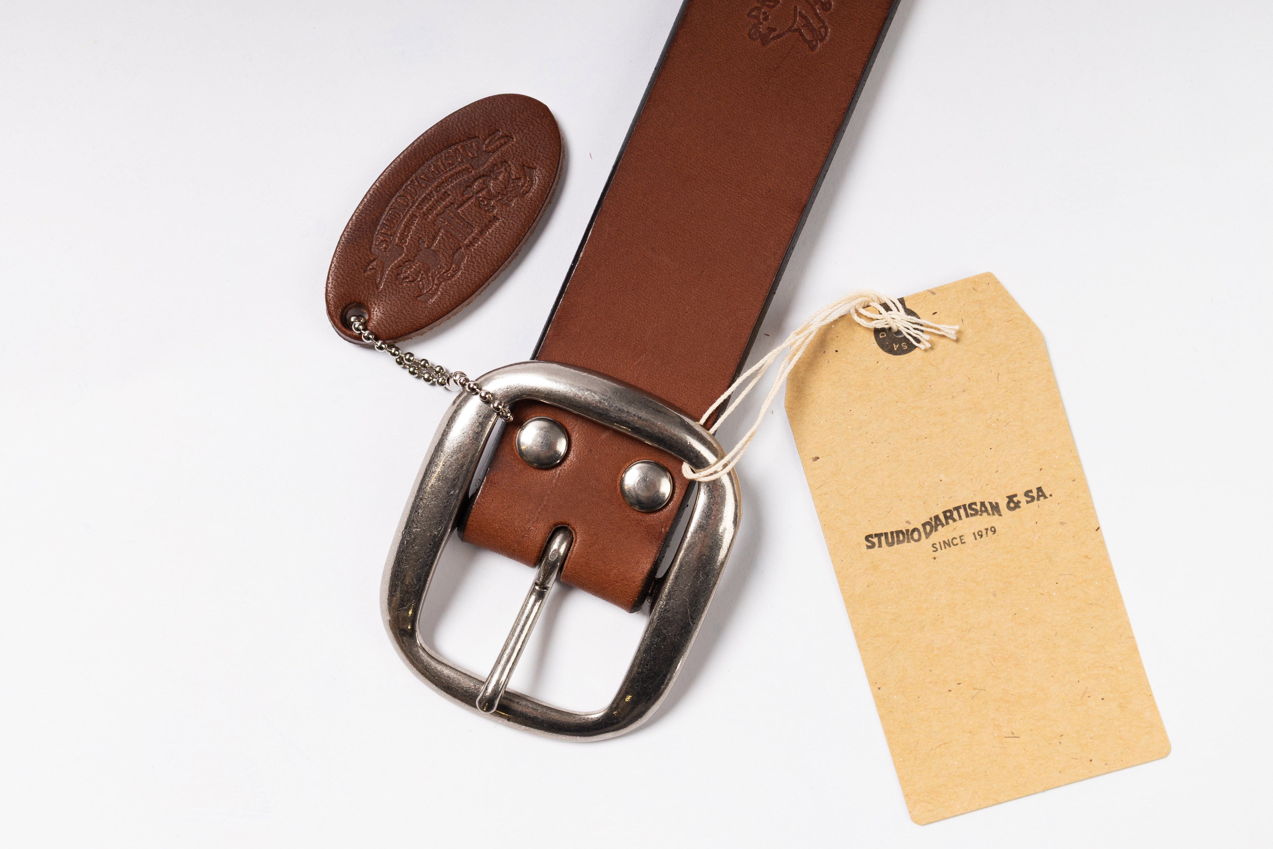 STUDIO D'ARTISAN - Leather Belt Brown-5