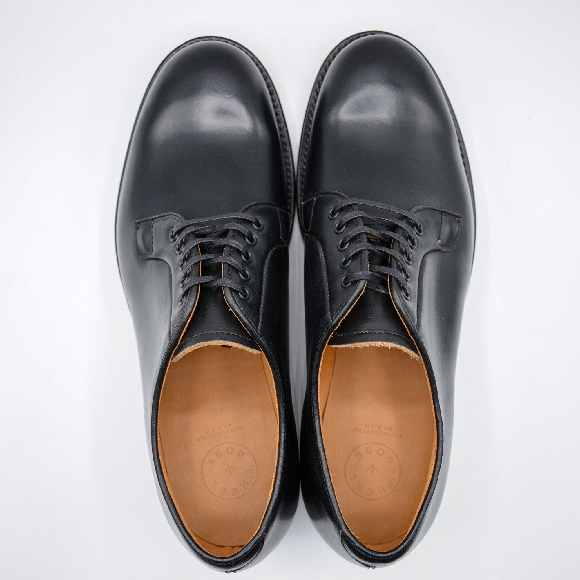 WHEEL ROBE - PLAIN TOE BLUCHER BLACK-4