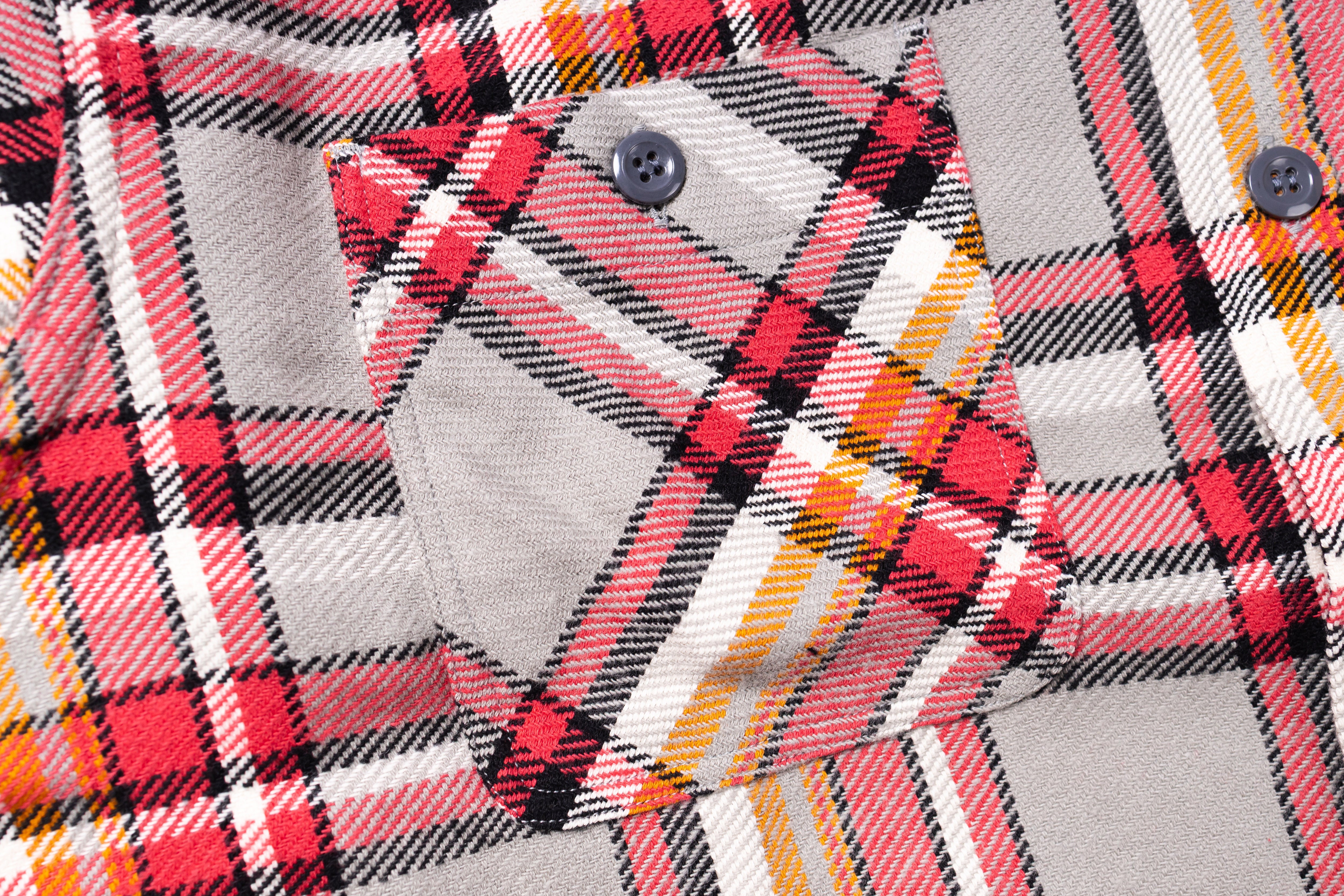 SUGAR CANE - Twill Check Work Shirt Big Yank Red-4