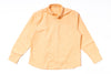 Orange shirt with collar and buttons on a white background