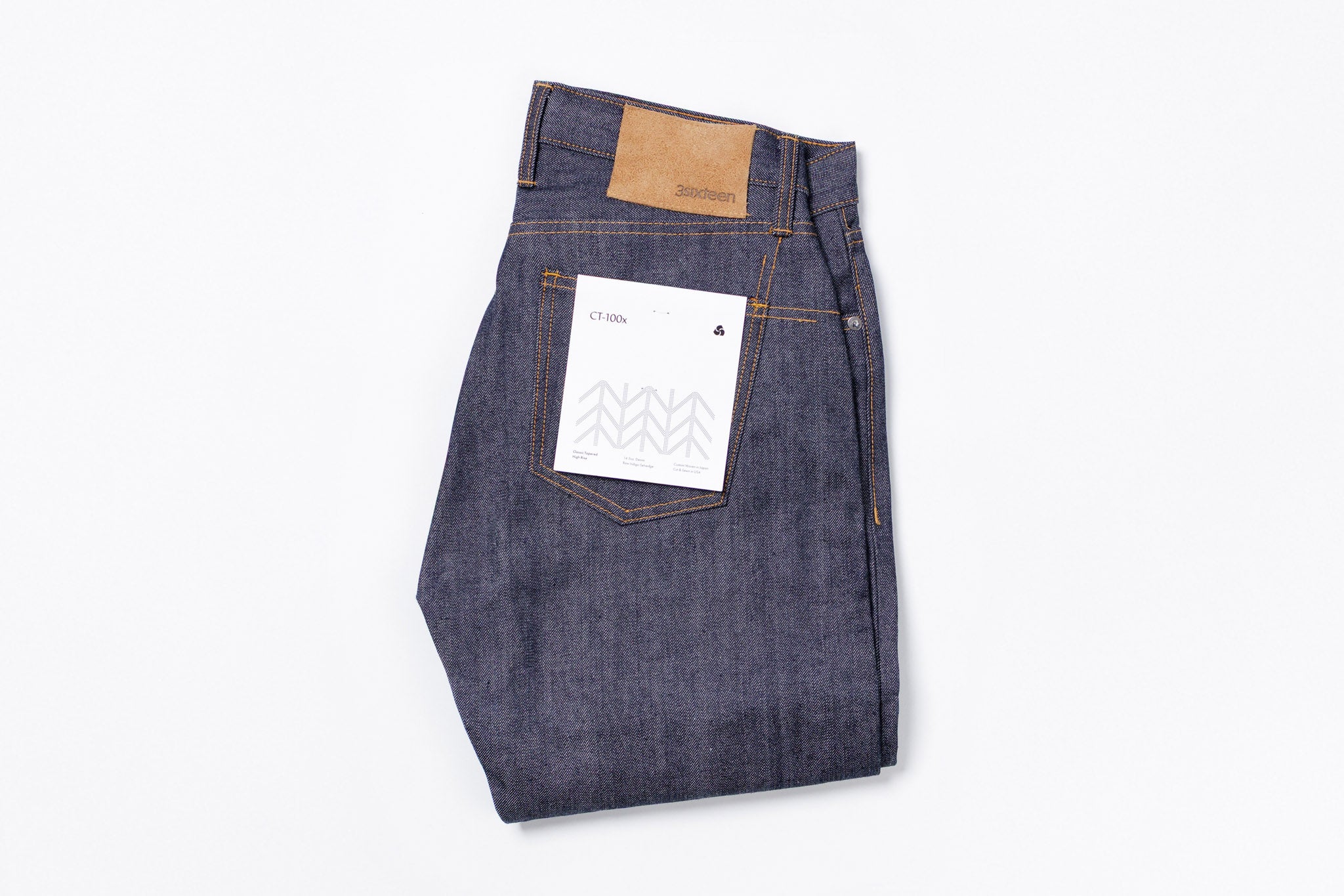 3SIXTEEN Classic Tapered Jean in Indigo Front Folded