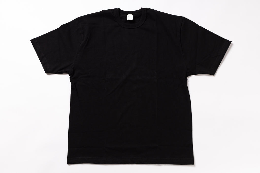 Black boxy t-shirt on a white background