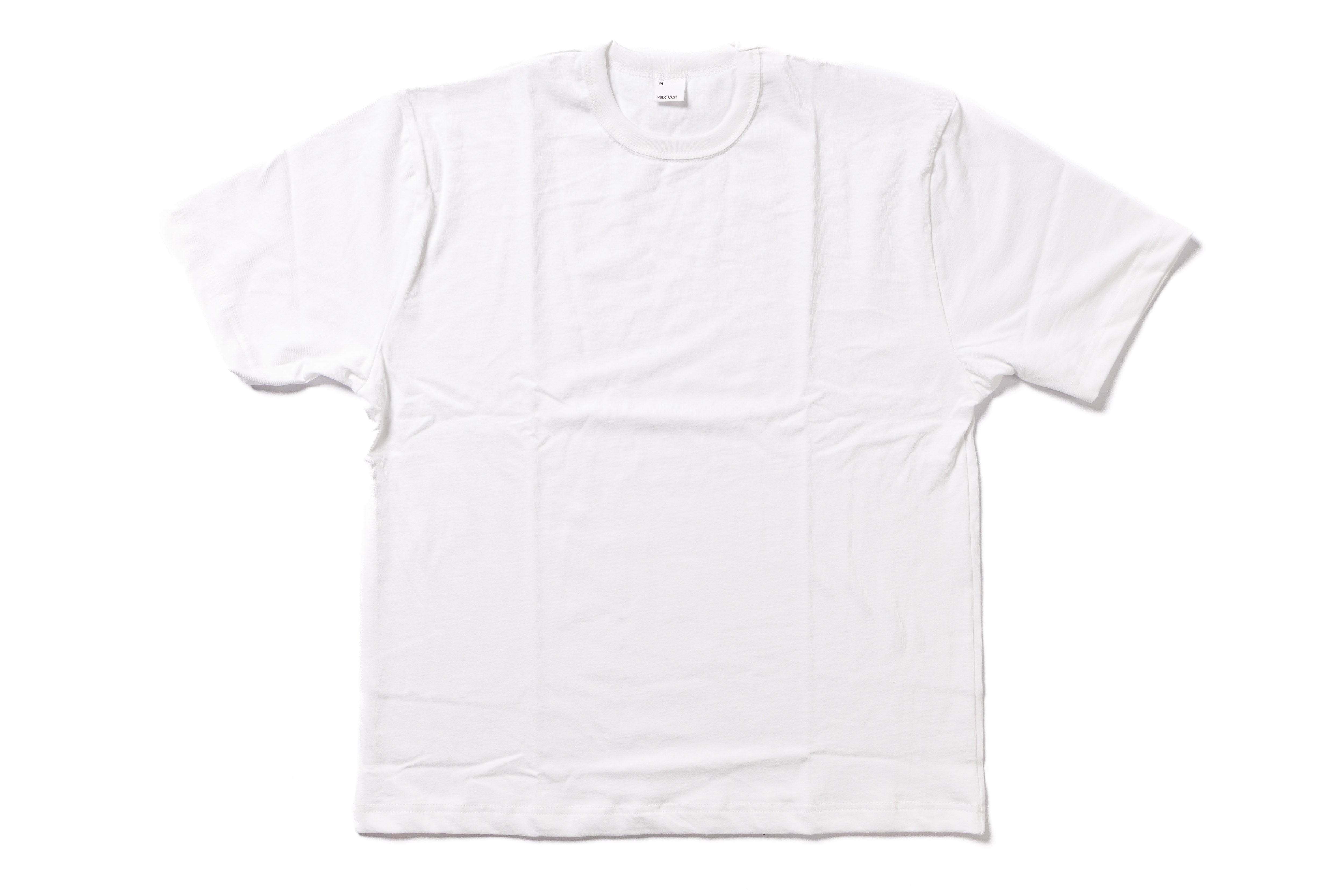 White boxy t-shirt on a white background