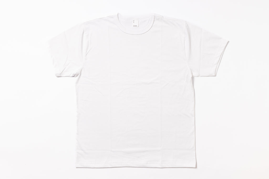 White t-shirt on a light gray background