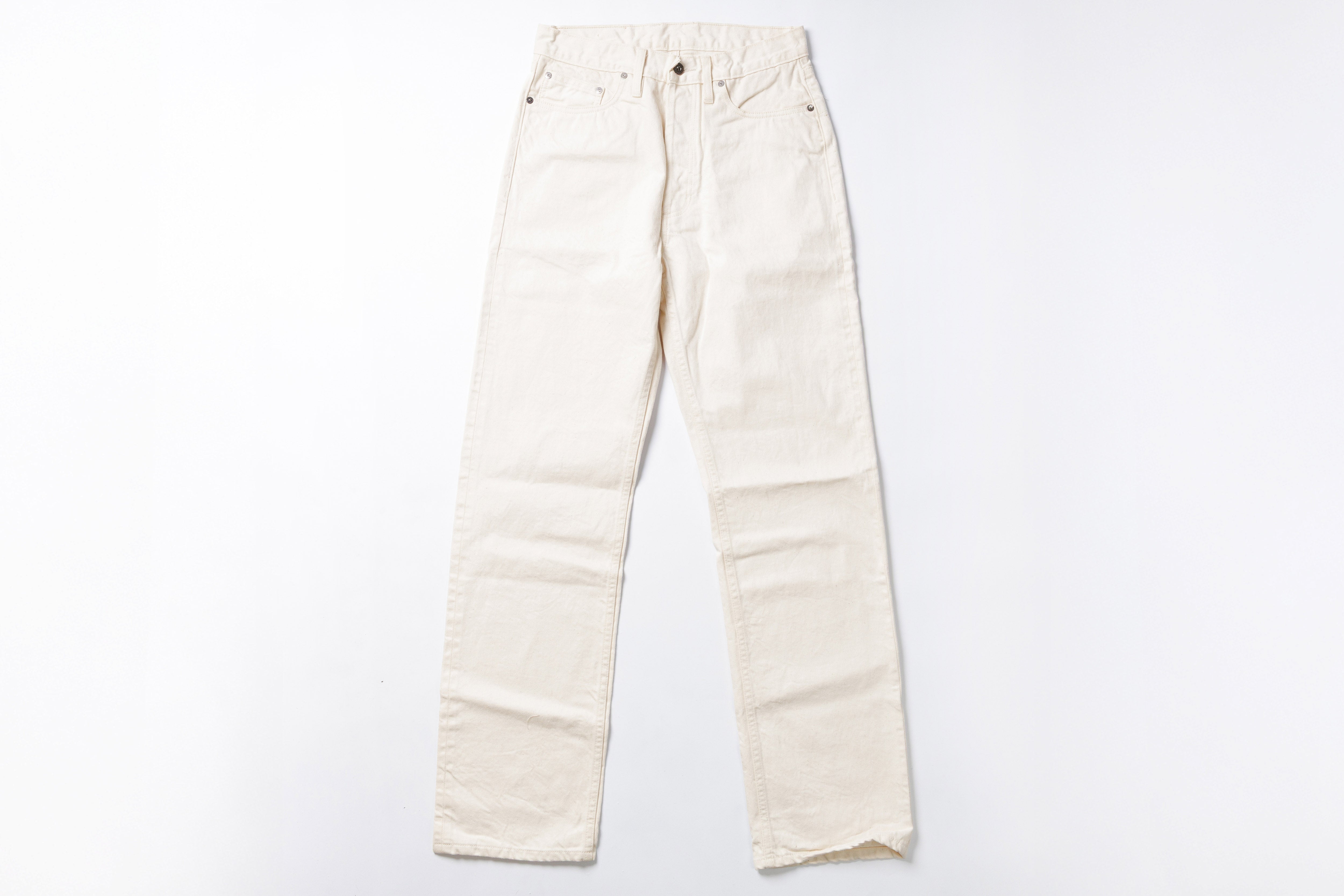 White jeans on a white background