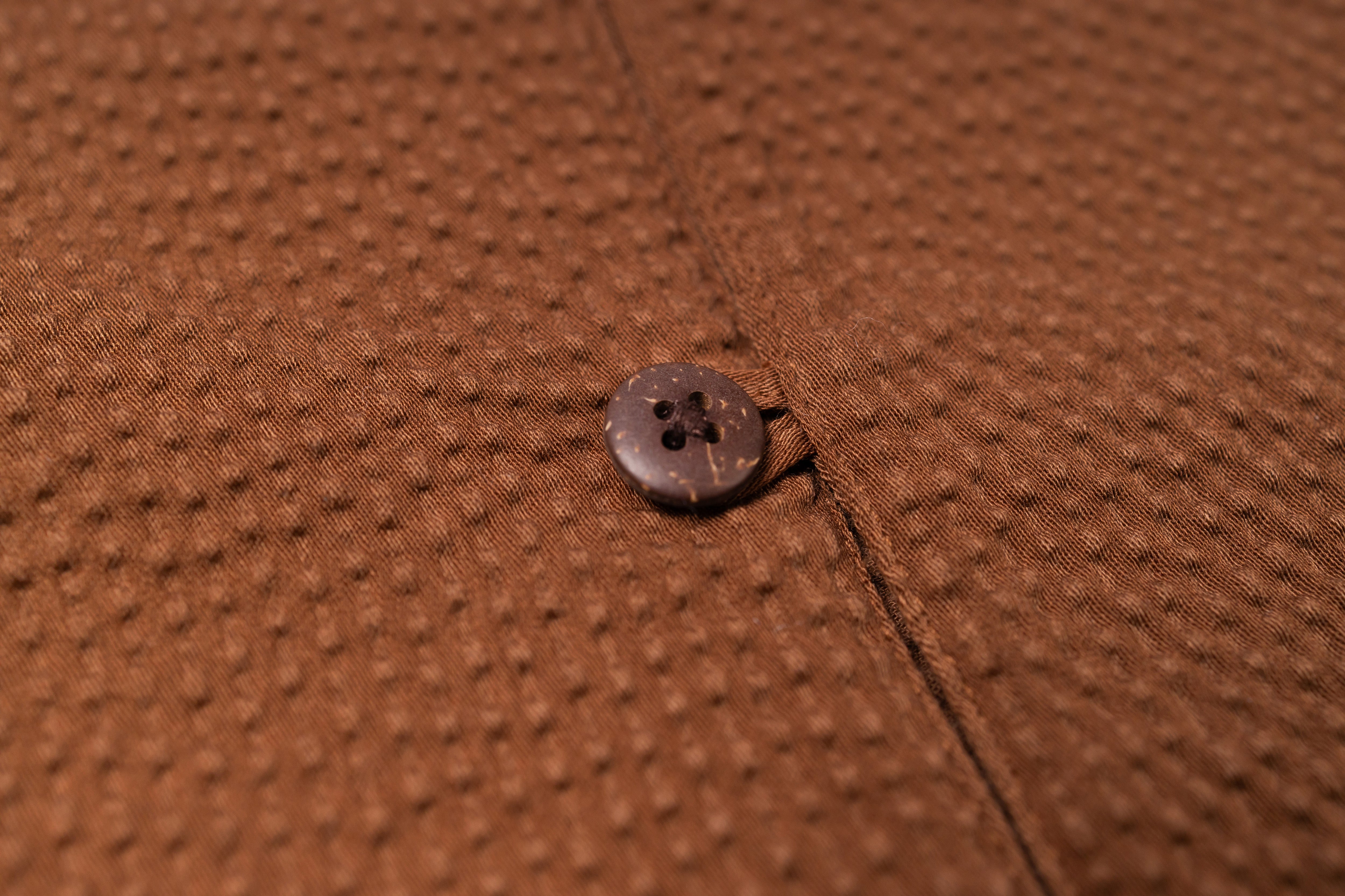 3SIXTEEN - Short Sleeve Loop Shirt in Cinnamon Seersucker