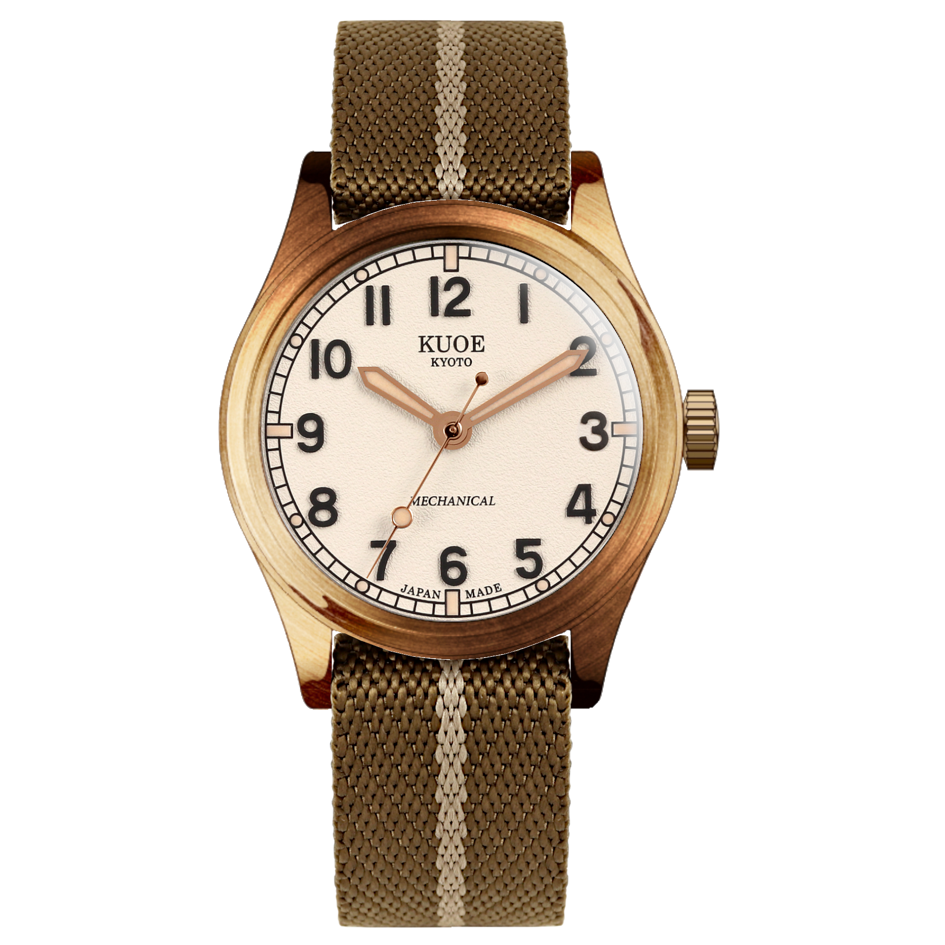 KUOE - Old Smith 90-002 35mm Bronze Case Ivory Dial No-Date Khaki x Beige-1