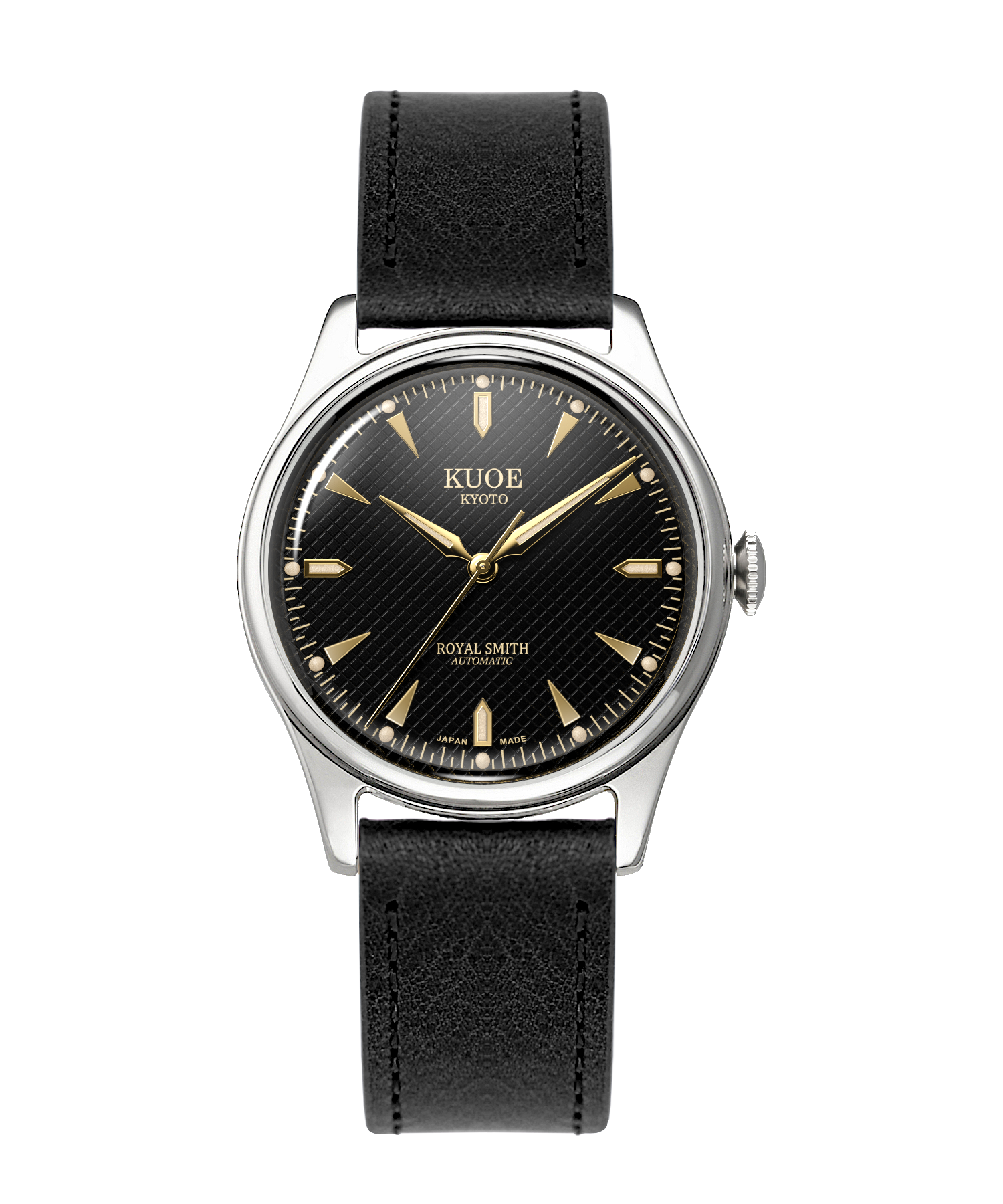 KUOE - Royal Smith 90-006 Silver Case Black Dial