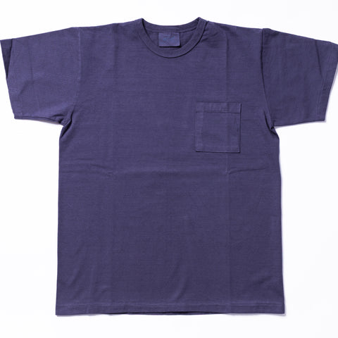 Navy t-shirt with a pocket on a white background