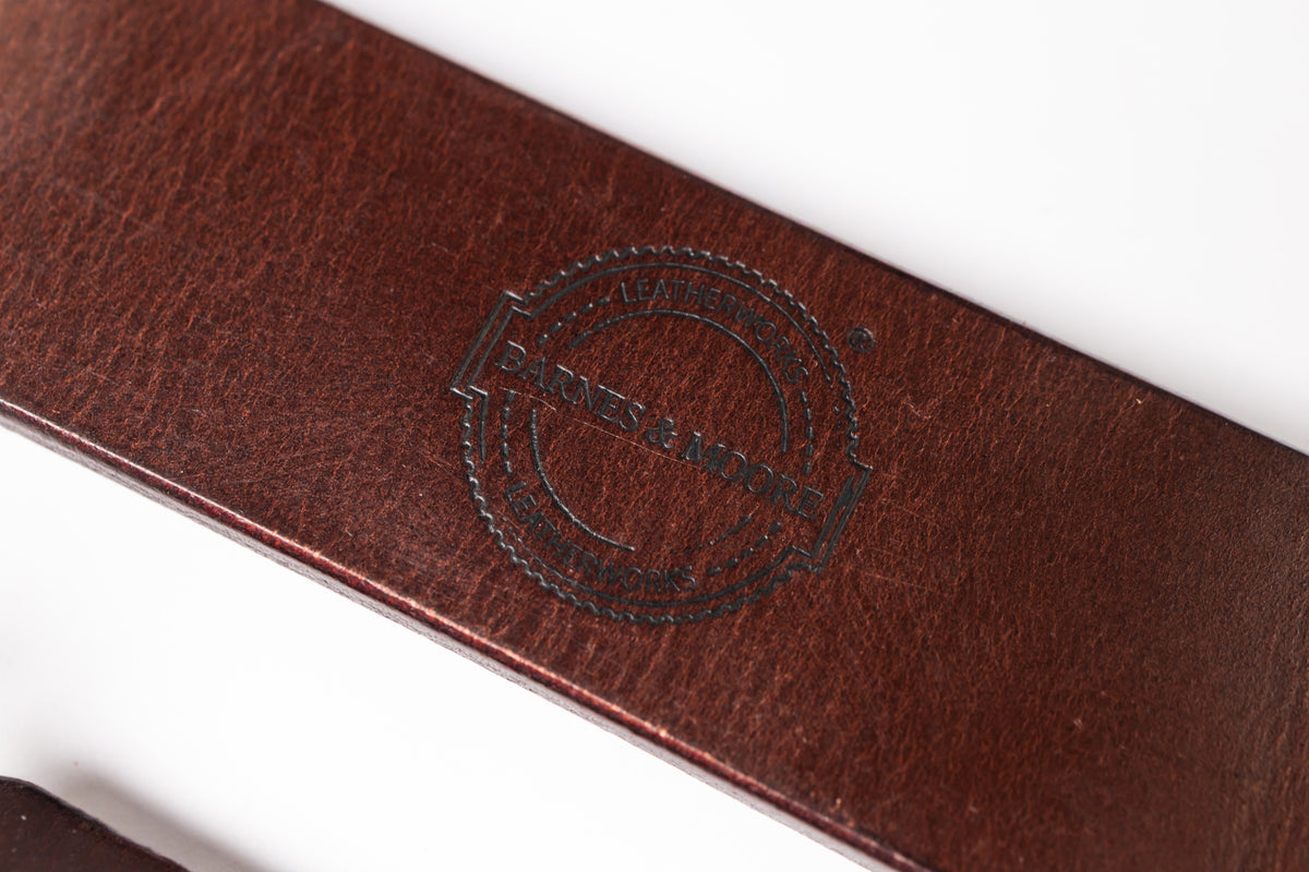 BARNES & MOORE - Hand Cast Japanese Buckle in Oxblood Oak Bark Leather-6