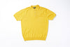 Knitted Polo Shirt in Yellow Front View