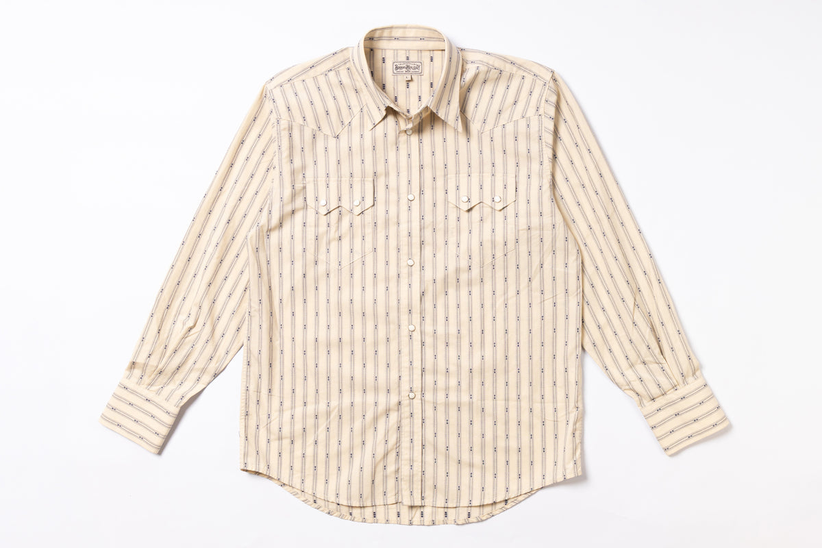 Beige striped shirt on a white background