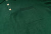 Knitted Polo Shirt in Green, Front Pocket Details