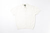 Knitted Short Sleeve Shirt in Ivory, Front View