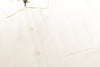 Knitted Short Sleeve Shirt in Ivory, Front Pocket Details