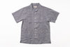 Gray checkered short-sleeve shirt on a white background
