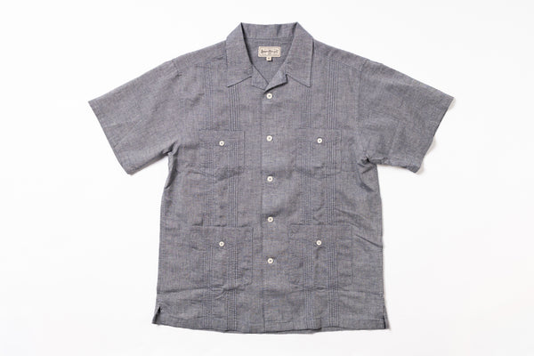 Gray checkered short-sleeve shirt on a white background