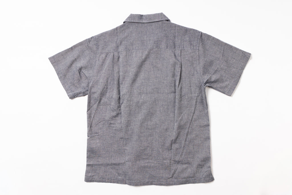 Gray short-sleeve shirt on a white background