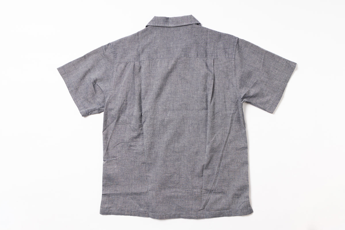 Gray short-sleeve shirt on a white background