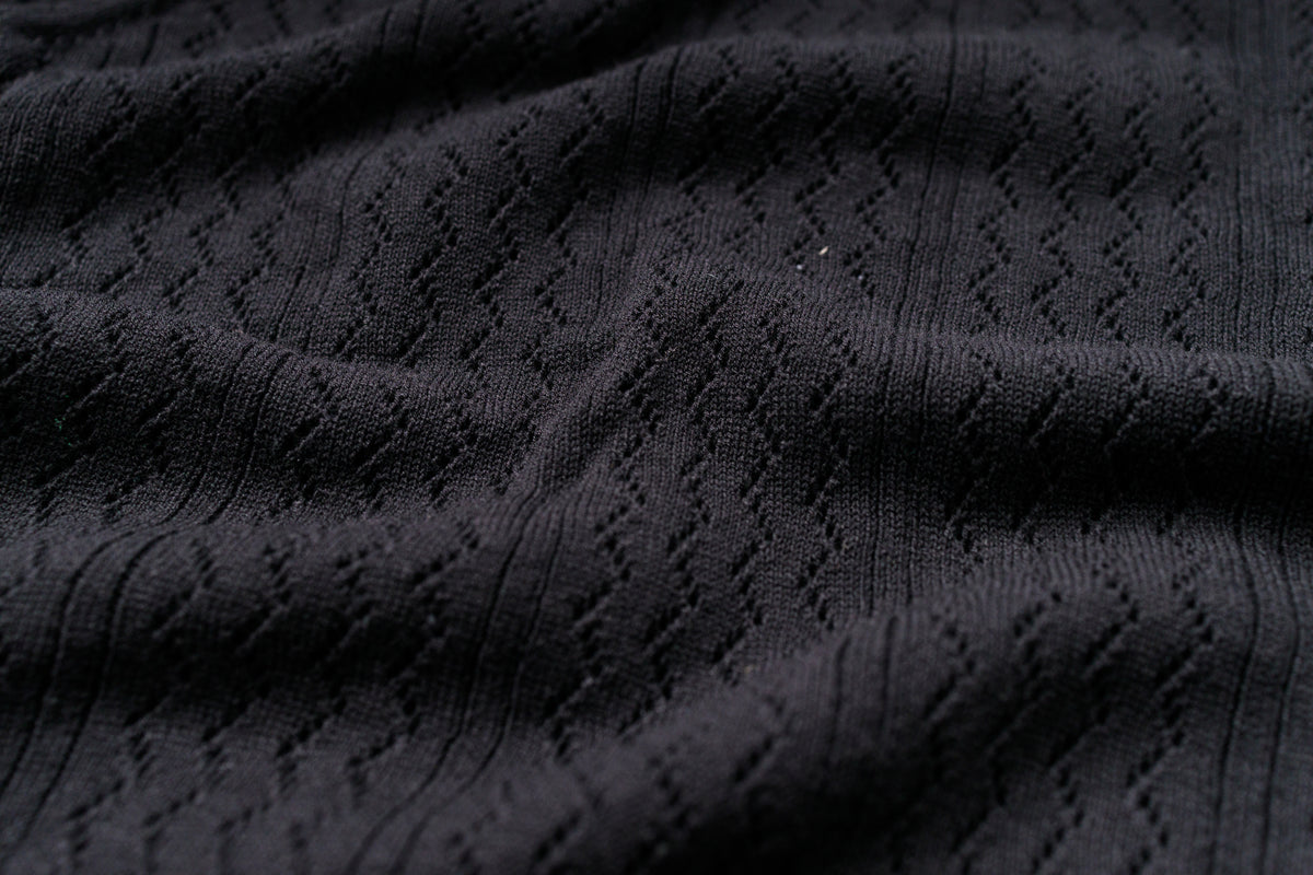 Mesh Knit Shirt in Black Texture