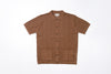 Mesh Knit Shirt in Brown Front