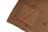 Mesh Knit Shirt in Brown Pocket View