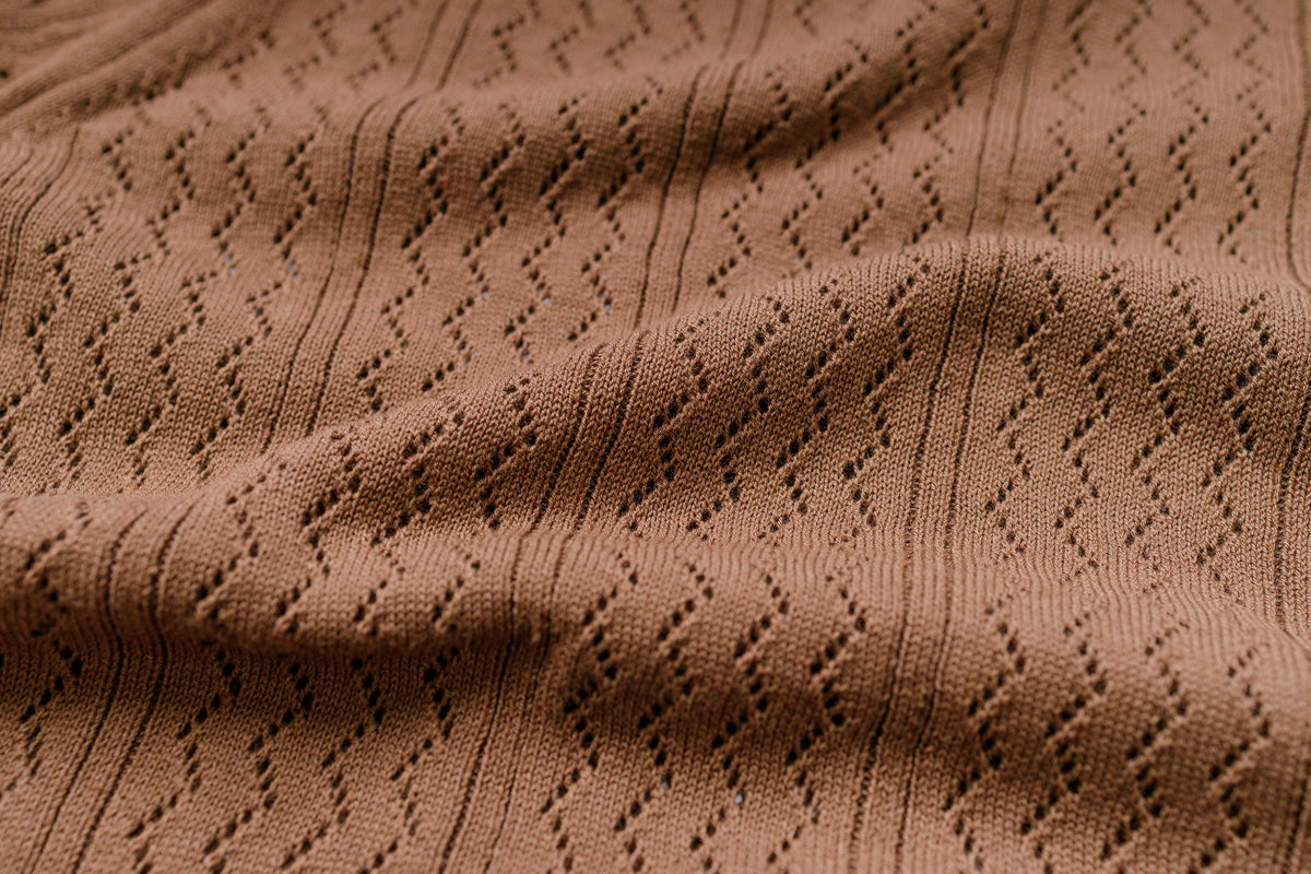 Mesh Knit Shirt in Brown Texture