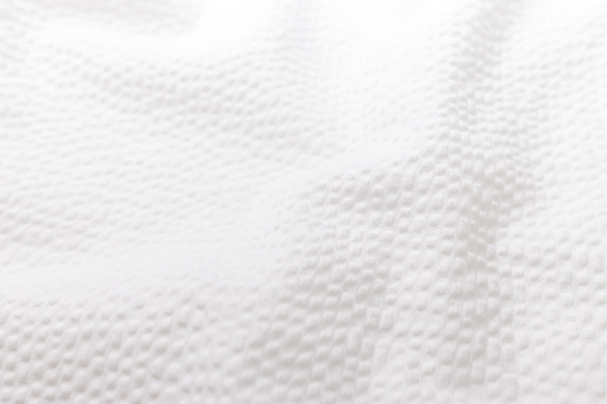 BOOGIE HOLIDAY - Seersucker Button Down Shirt in White Fabric View