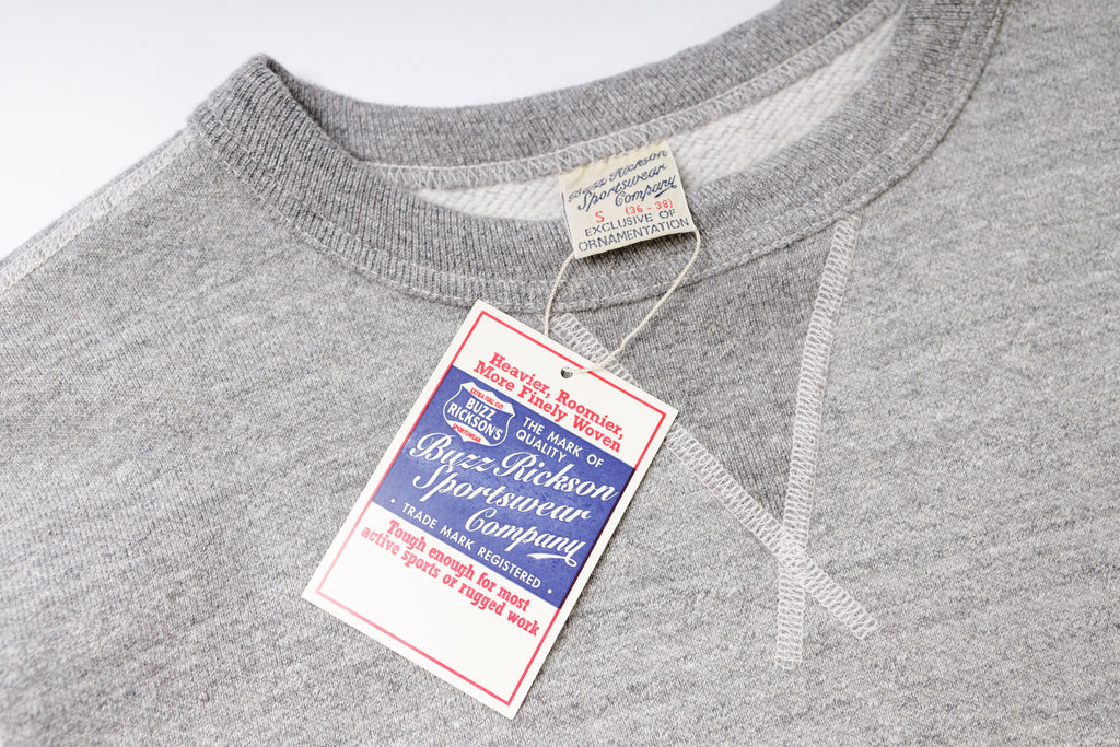  Plain Sweatshirt in Grey Neck and Label View