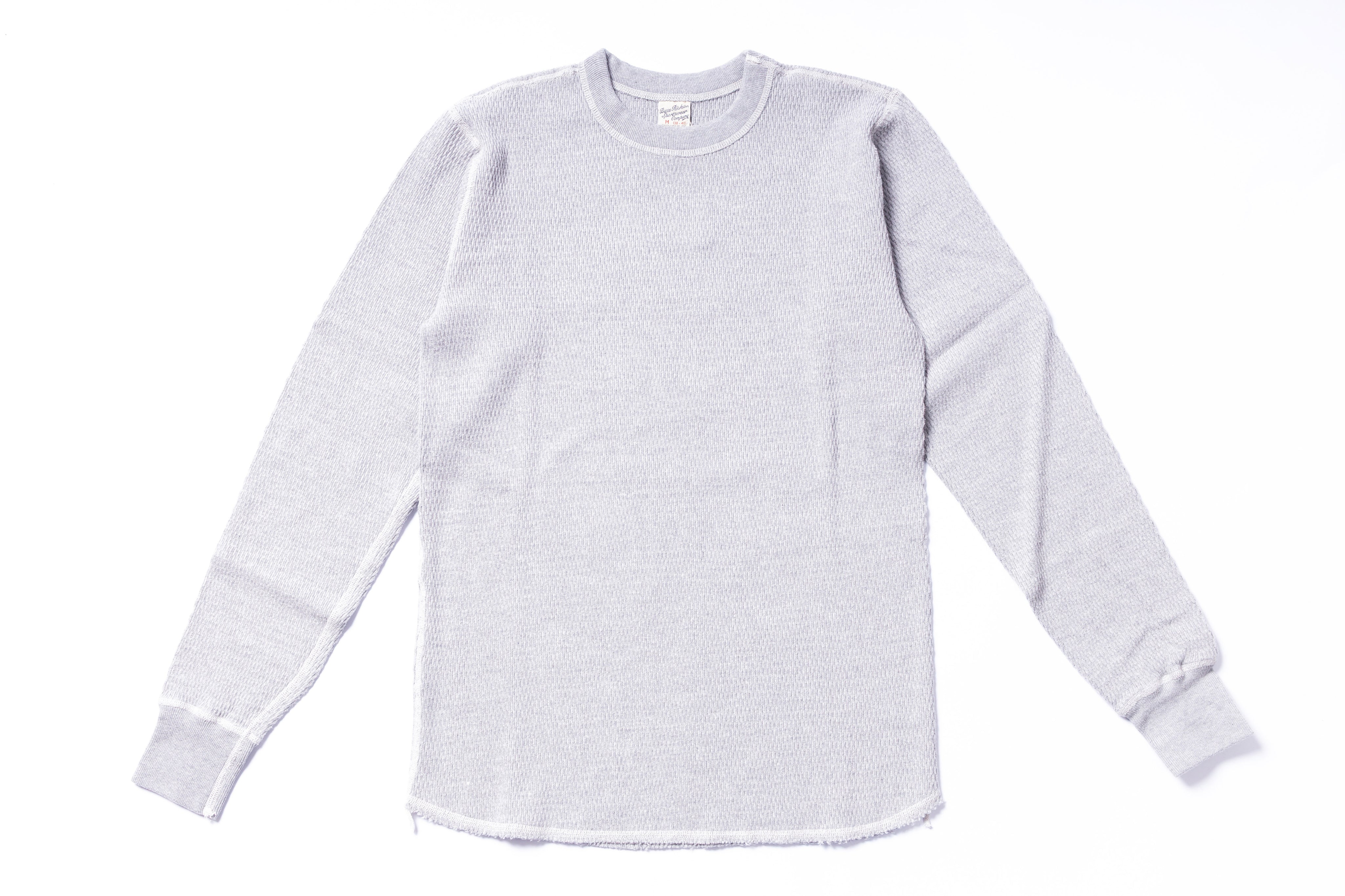 BUZZ RICKSON'S - Long Sleeve Thermal T-Shirt in Heather Grey