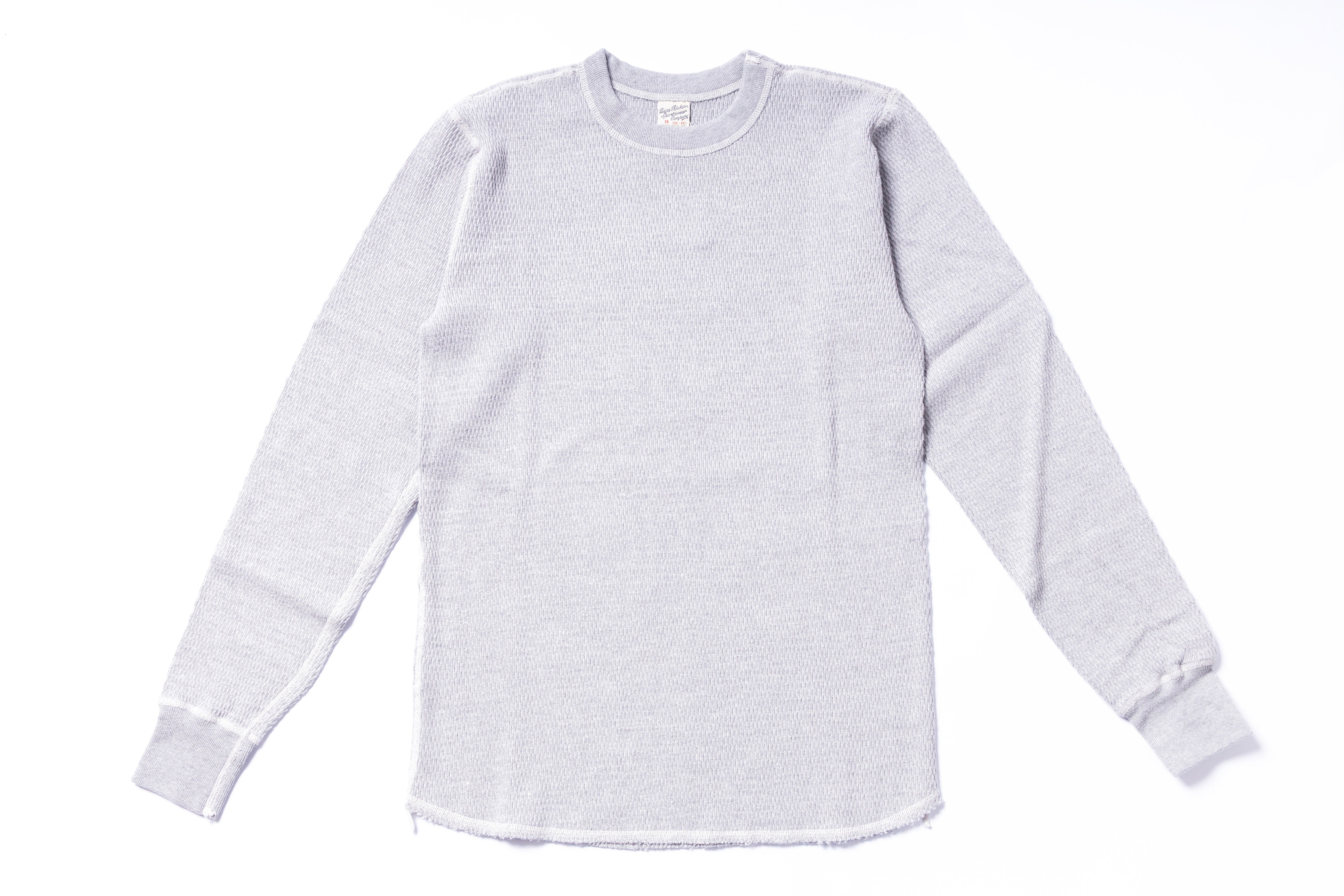 BUZZ RICKSON'S - Long Sleeve Thermal T-Shirt in Heather Grey-1