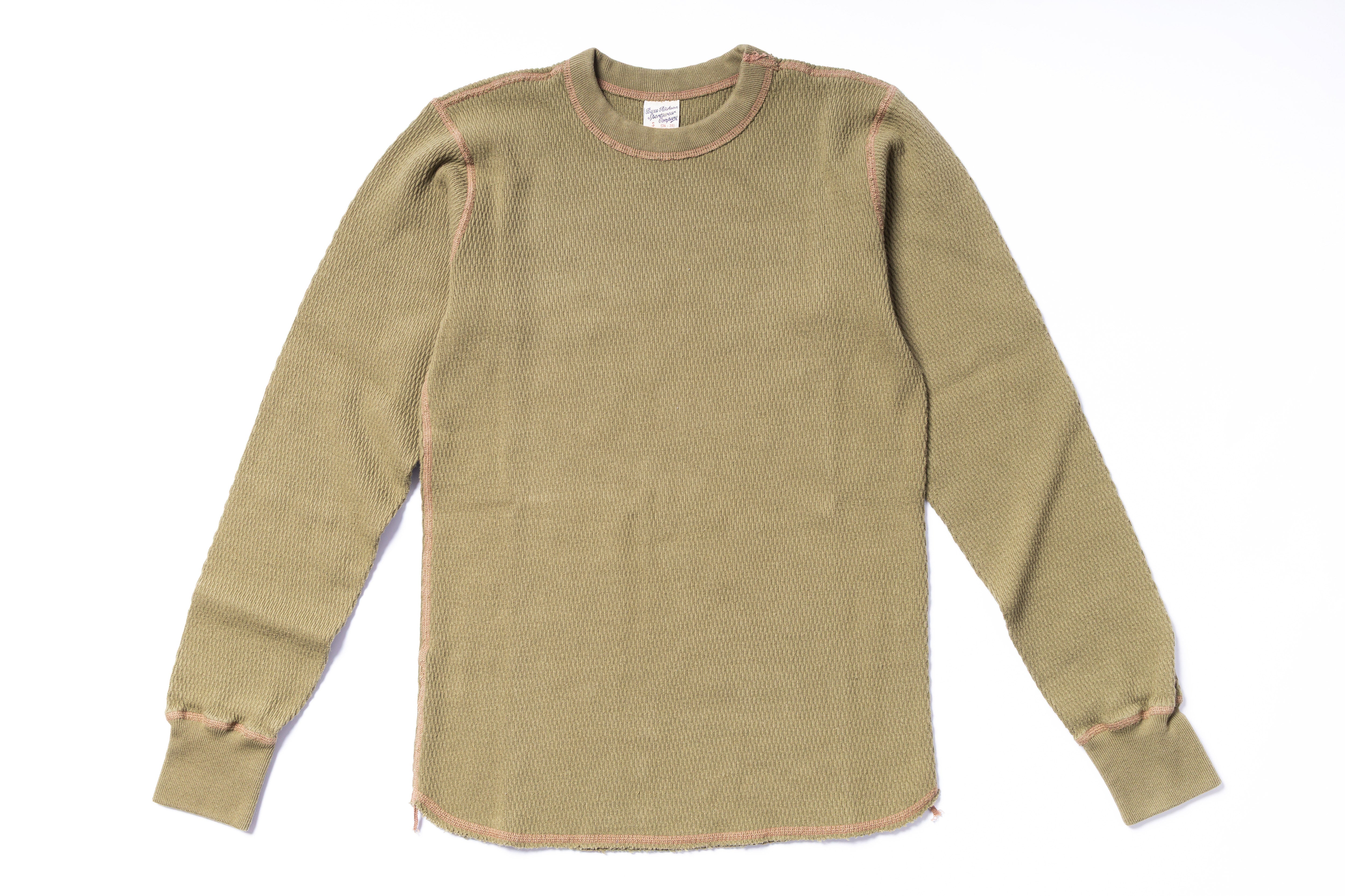 Khaki long-sleeve shirt on a white background
