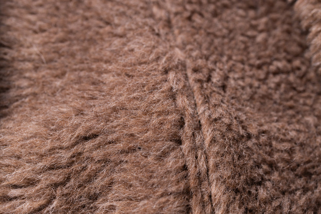 Close-up of brown textured fabric