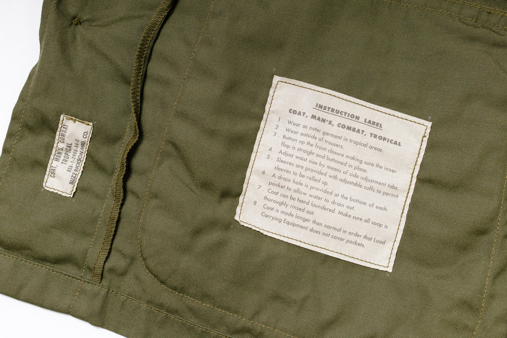 Us Army Tropical Jacket  Lnstruction Label View