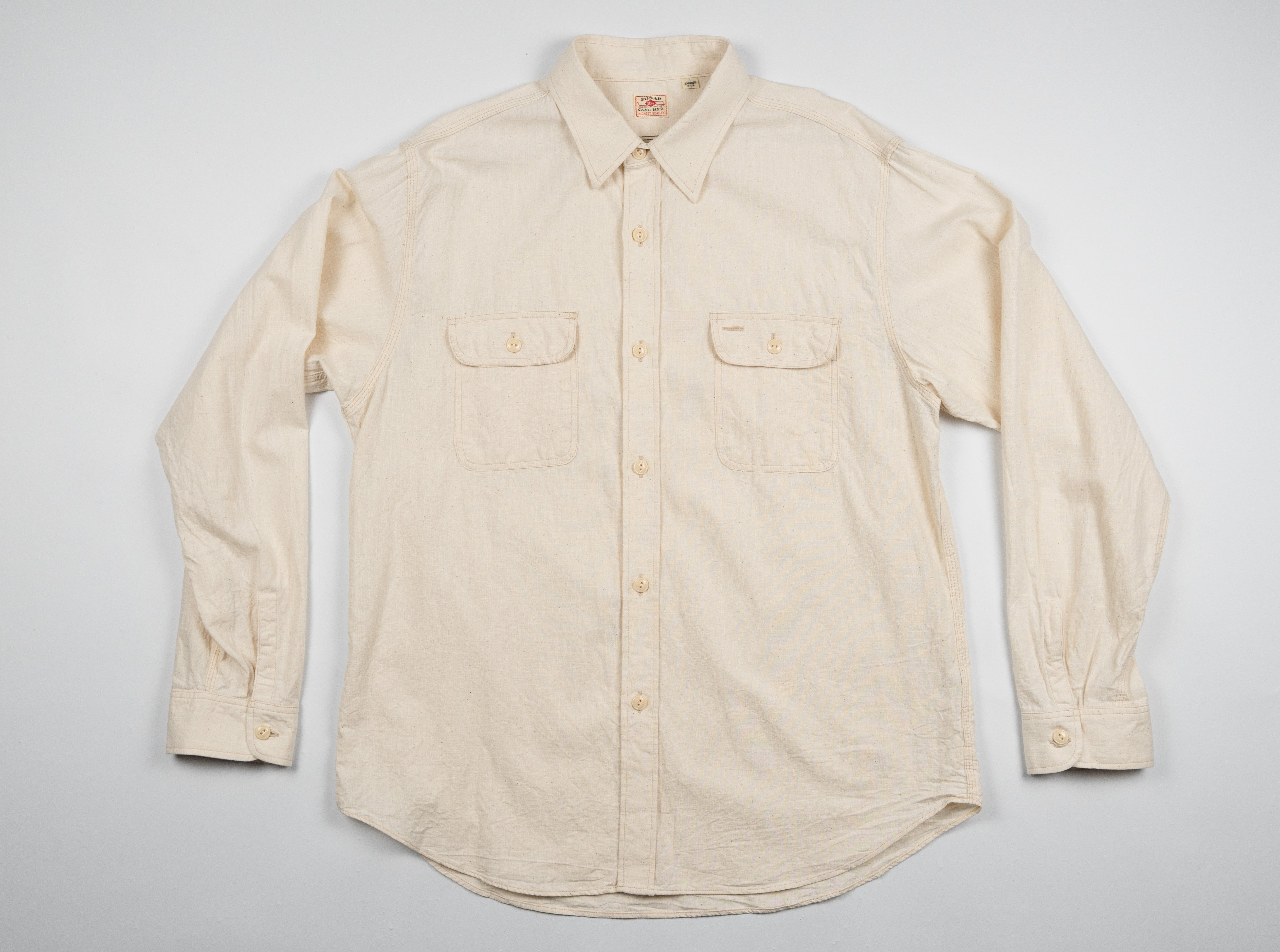 【海外輸入】 Work L/S Chambray - CANE SUGAR Shirt DOE&DOG White– in トップス