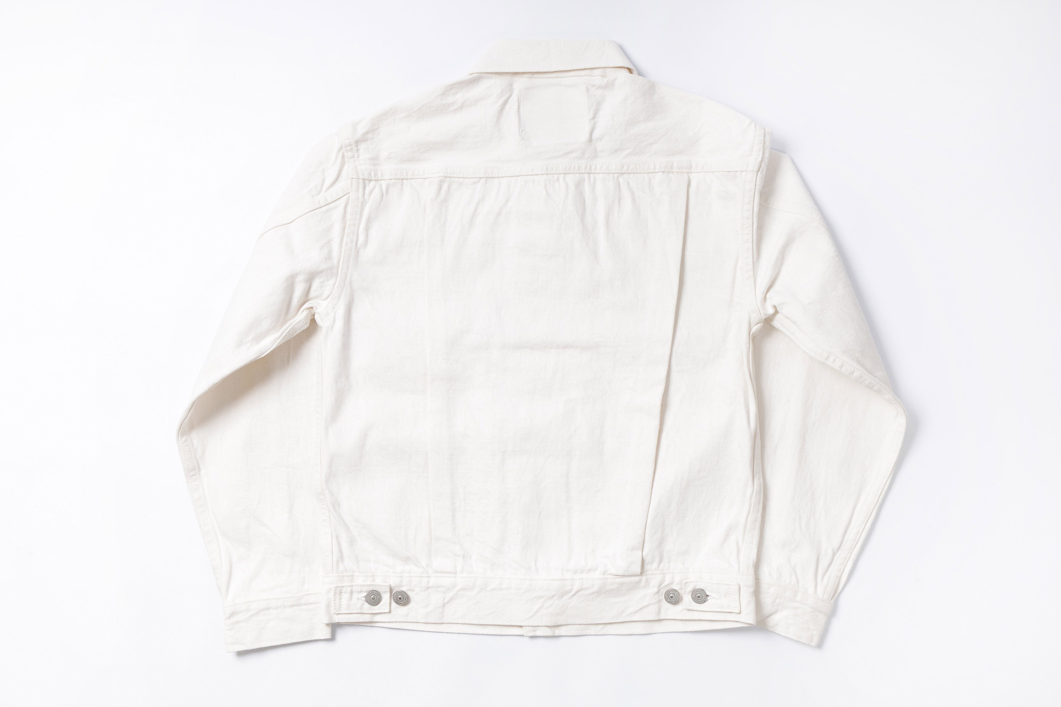 White Denim Jacket Back View