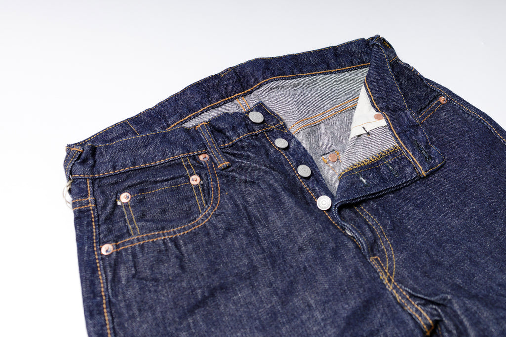 FULLCOUNT Clean Straight Jeans One Wash Button Fly View