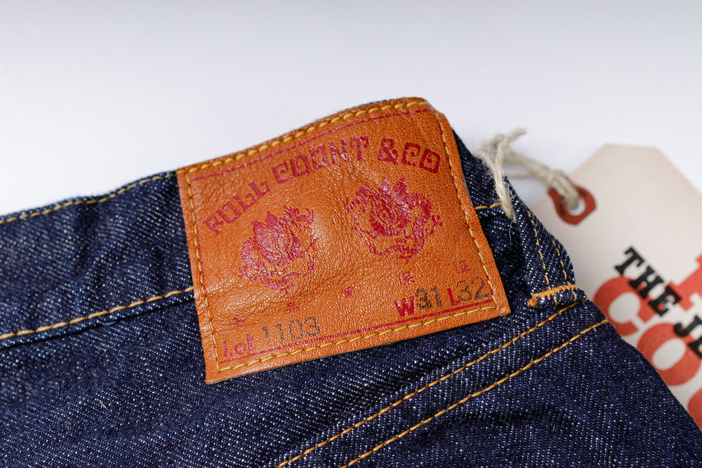 Clean Straight Jeans One Wash Goatskin Leather Patch