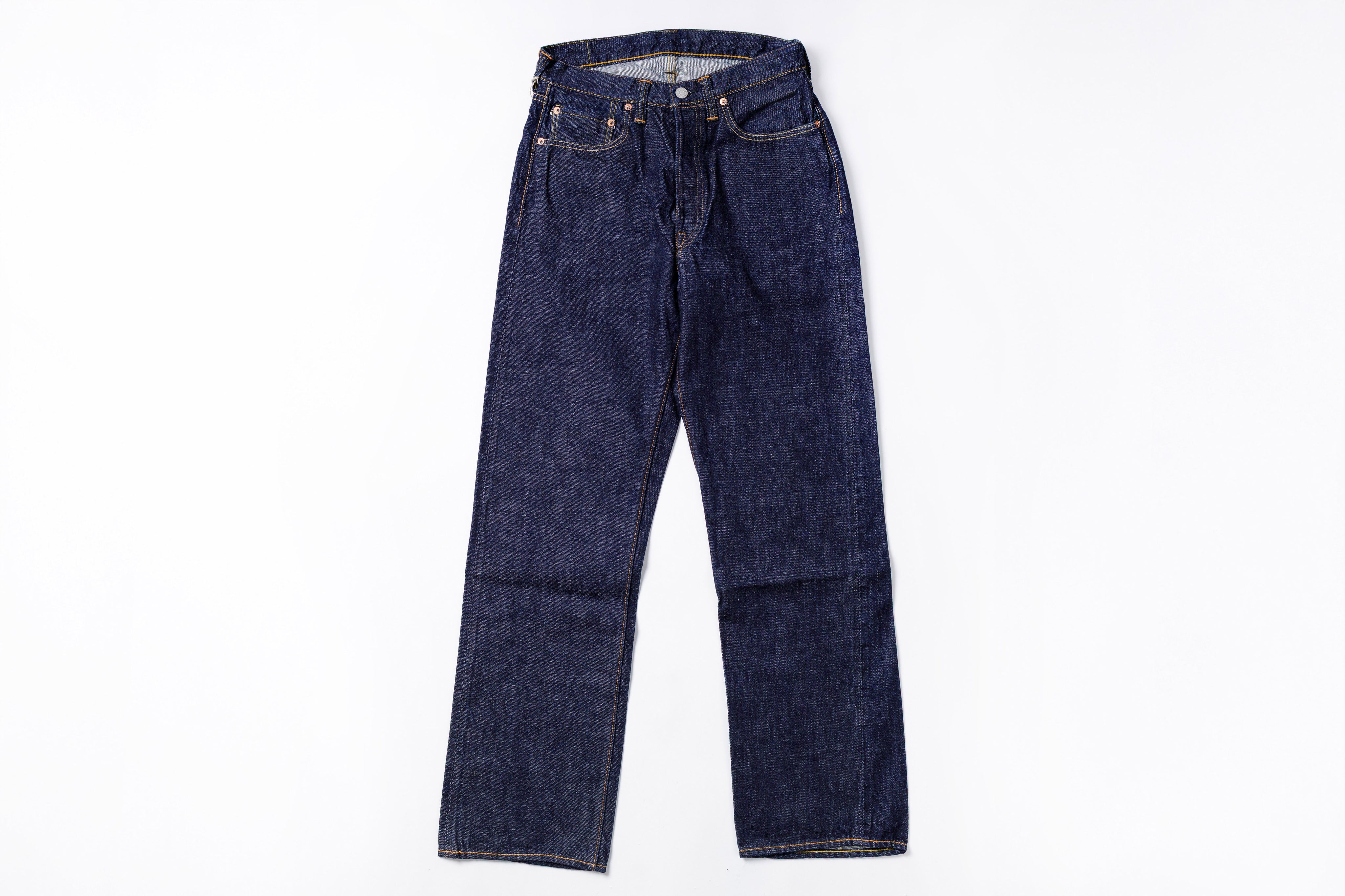 Dark Indigo Wide Straight Jeans One Wash Front View
