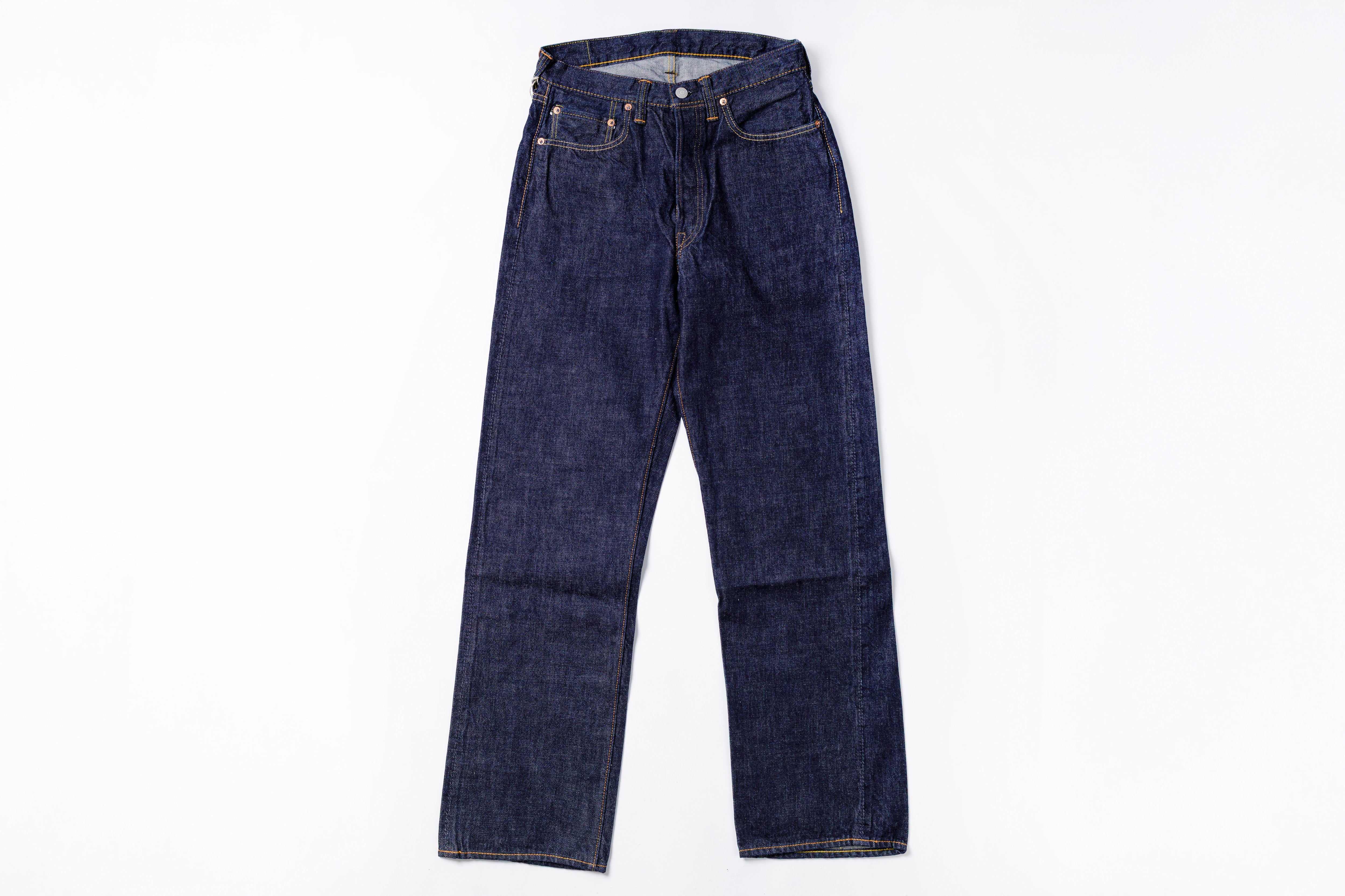 Dark Indigo Wide Straight Jeans One Wash Front View