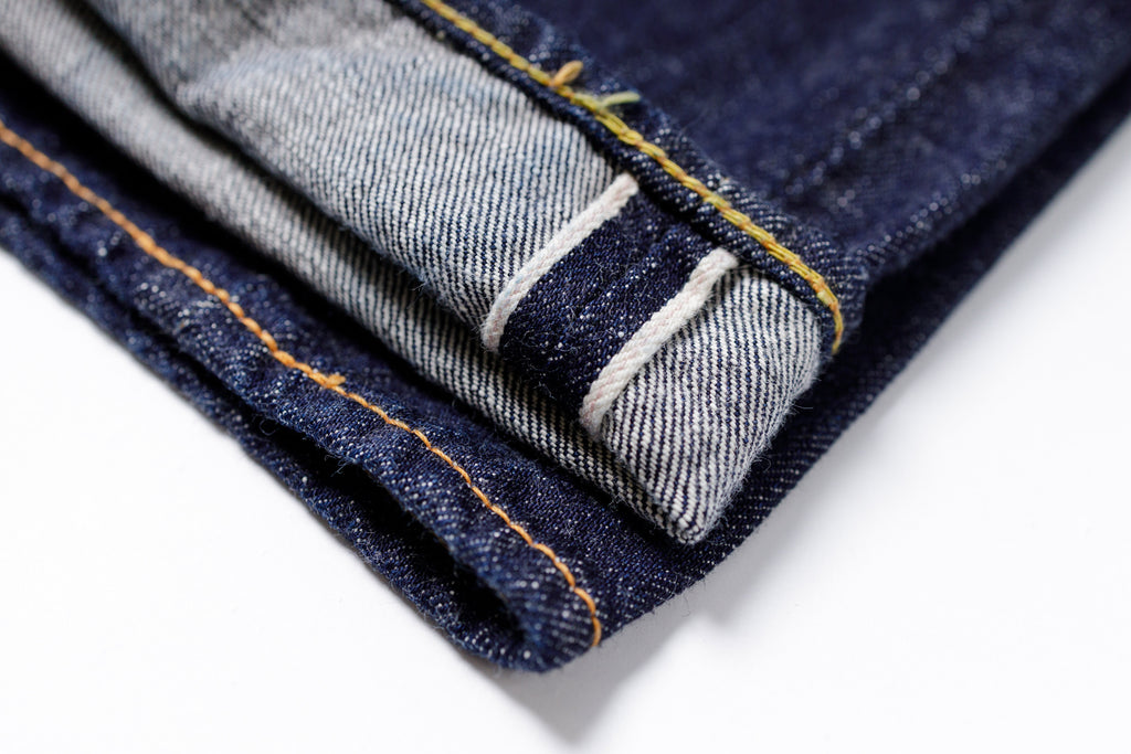 Womens' Wide Straight "MONROE" Jeans Selvedge ID on Hem View