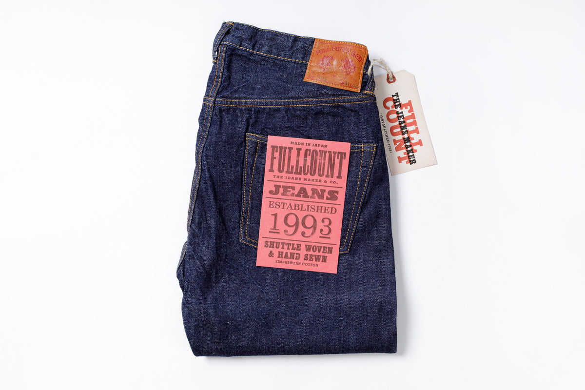 FULLCOUNT Clean Straight Jeans One Wash Front Folded View
