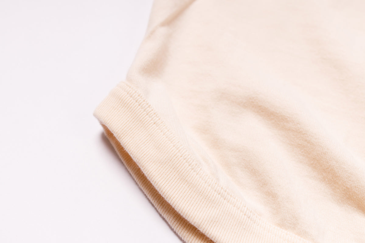 FULLCOUNT - Flat Seam Heavyweight Henley T Shirt in Ecru