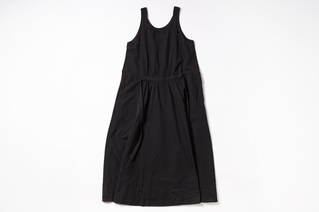 Black sleeveless dress on a white background